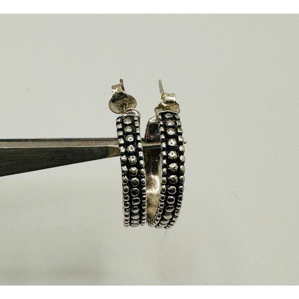 Vintage 925 Sterling Silver Hoop Earrings